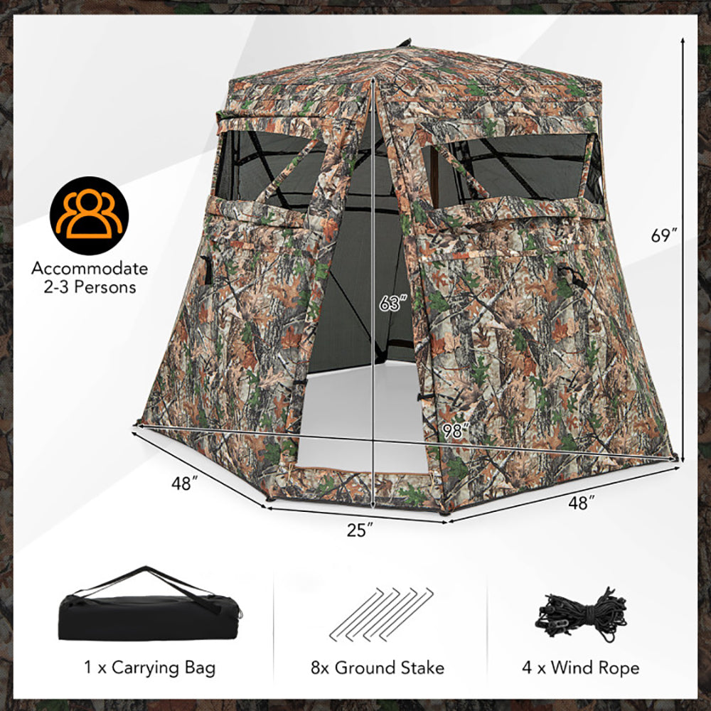 360 Degrees One Way See Through Ground Hunting Blind For Deer And Turkey Hunting