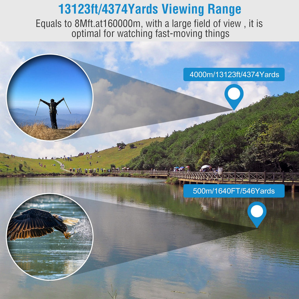 Portable HD Binoculars With FMC Lens Low Light Night Vision Telescope For Bird Watching Hunting Sports Events Concerts Adventure With Shoulder Strap Bag