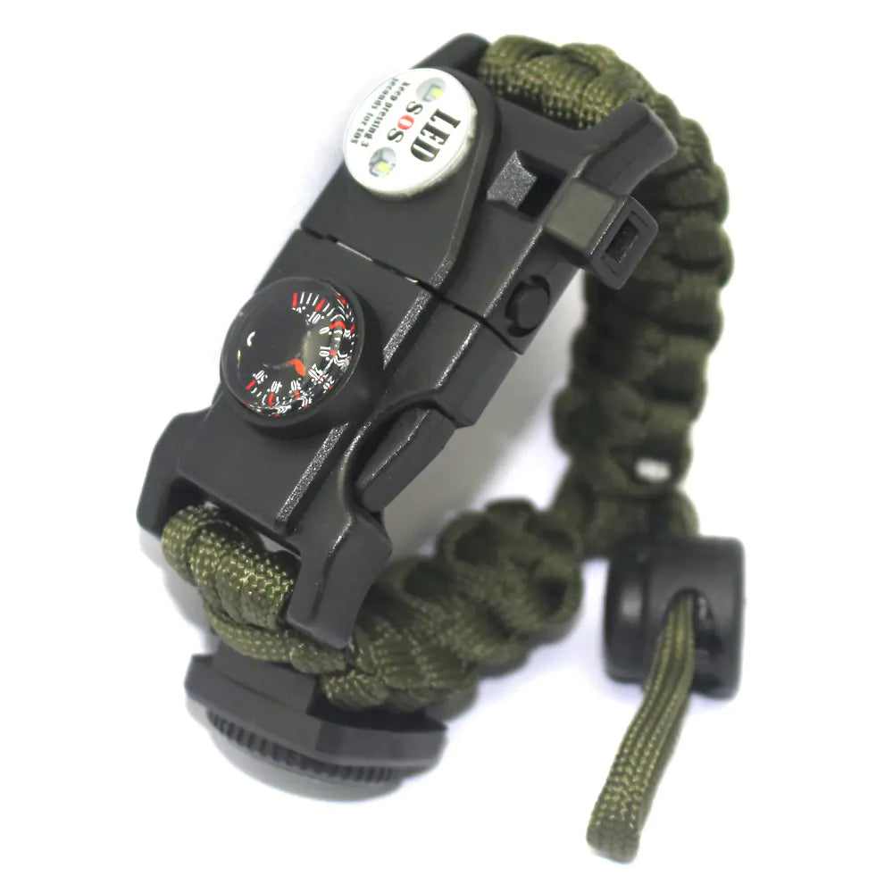 Outdoor Paracord Survival Bracelet with Fire Starter Tool