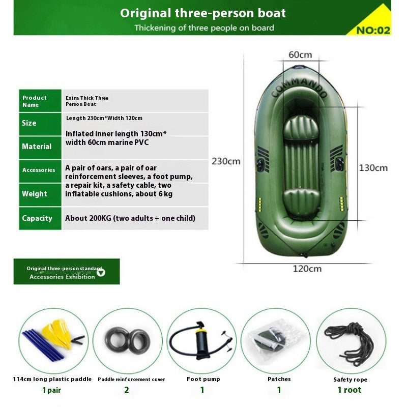 WTY Thickened Drifting Boat, Kayak Two Three Five Outdoor Fishing Boat